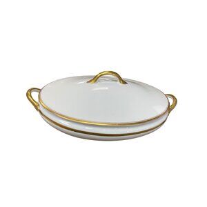 Noritake Nippon Vintage White gold Porcelain Serving covered Dish SKU 9700